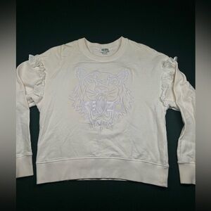 Kenzo Paris White Tiger Embroidered Sweatshirt Size S